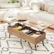 image 3 of COSTWAY Lift Top Coffee Table w/Storage Compartments Natural N/A