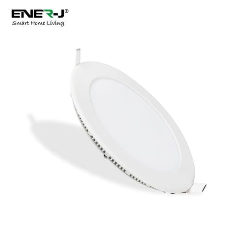ENER-J 12W Recessed Round LED Mini Panel 175mm diameter (Hole Size 160mm), CE Driver, 90 Lm/Watt, RA 80, 6000K in White