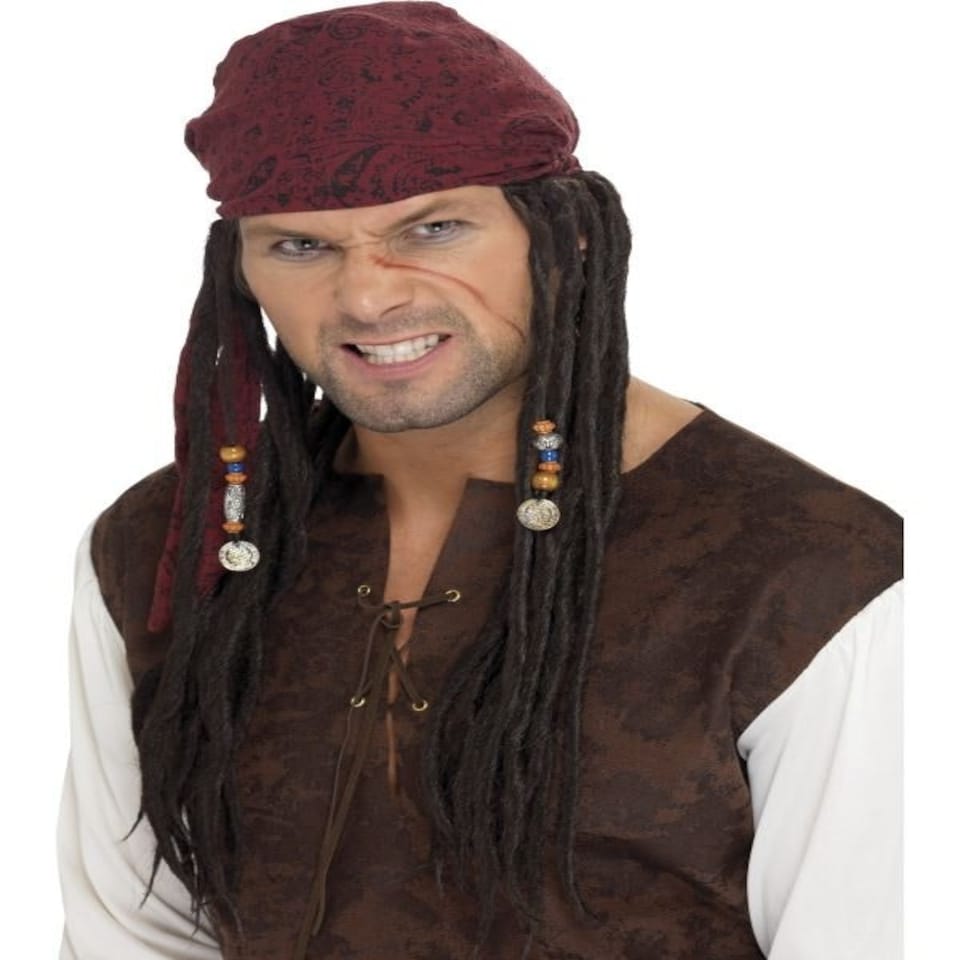 Pirate Bandanna with Plaits - Brown - 42078 One Size