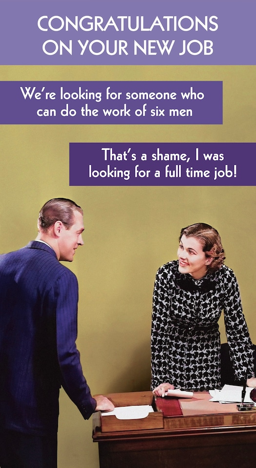 image 1 of I Was Looking For A Full Time Job! - Funny Retro New Job Card