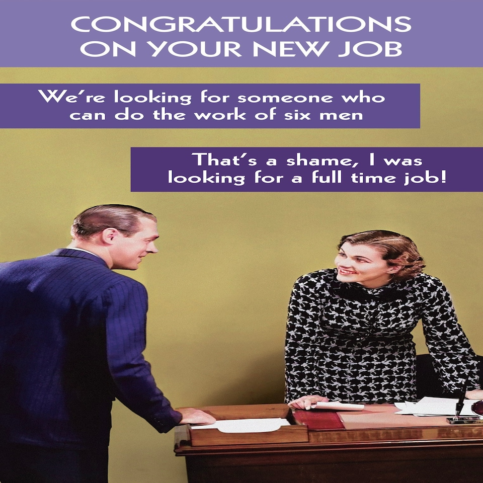 image 1 of I Was Looking For A Full Time Job! - Funny Retro New Job Card