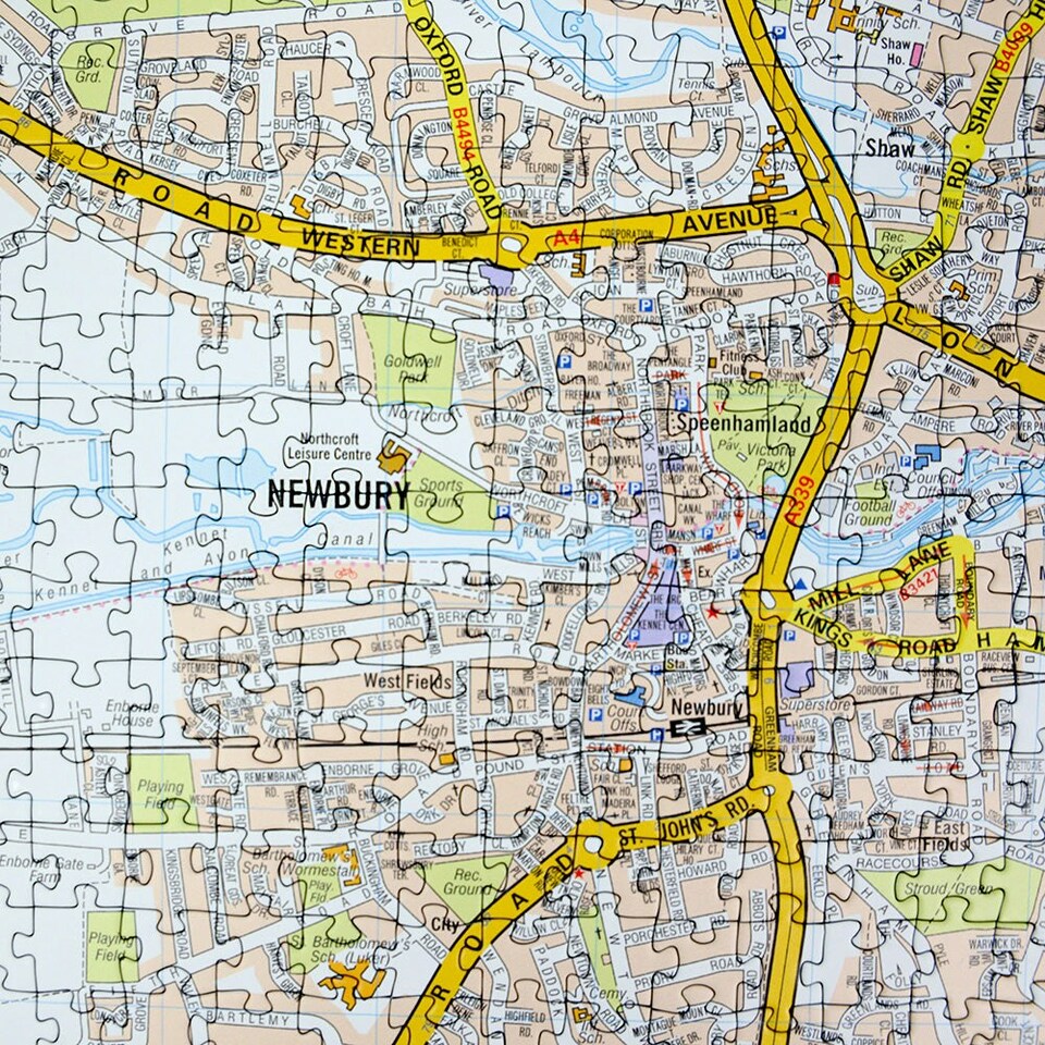 image 1 of A to Z Map of Newbury 1000 Piece Jigsaw