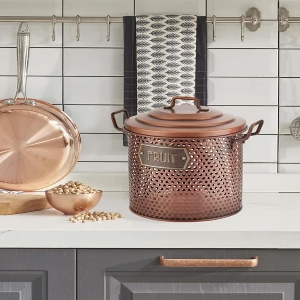 image 1 of Copper Fruit Bin