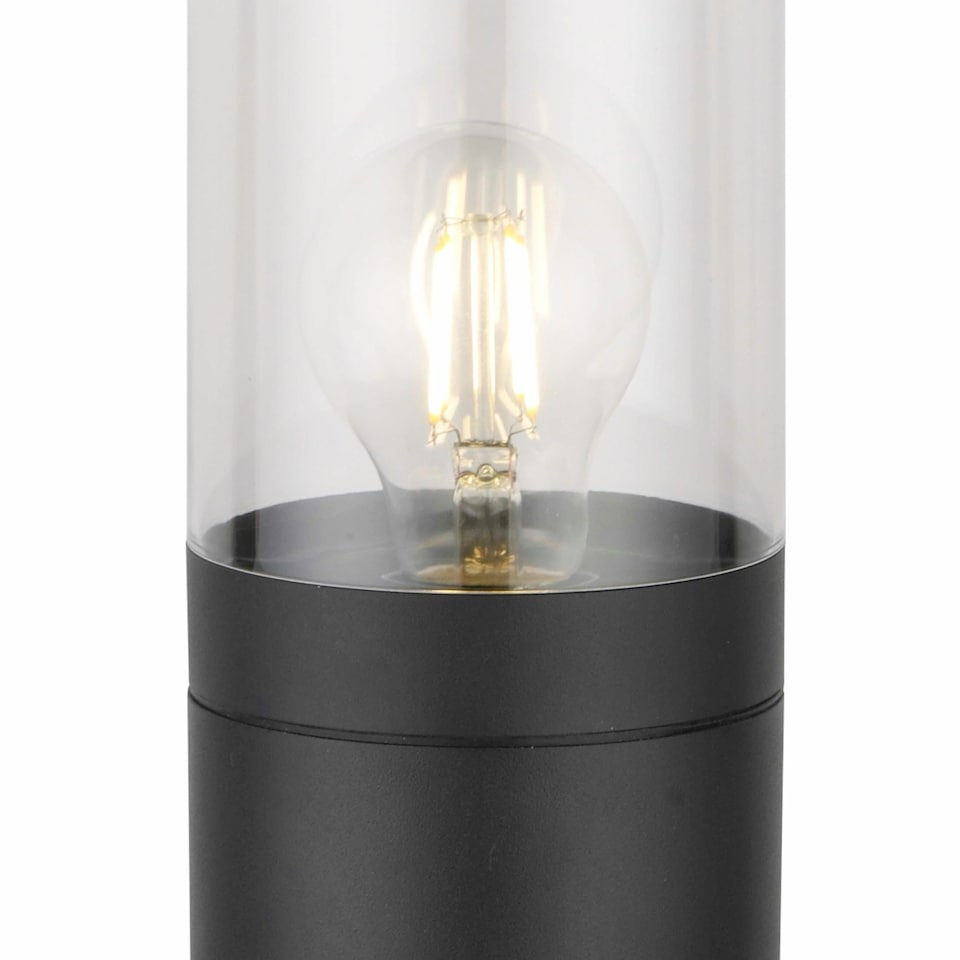 image 1 of First Choice Lighting Storm Black IP44 Outdoor 50cm Post Light Black | Clear