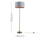 image 3 of ValueLights Belmont Sconce Brushed Gold Floor Lamp with Large Grey Drum Shade and LED Bulb | Grey