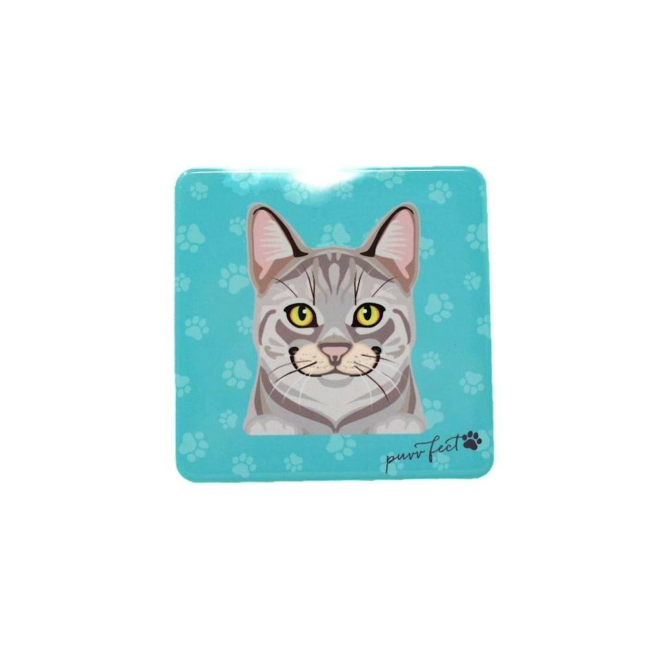 Mulberry Designs Pet Coaster Cat Purrfect Silver Tabby