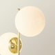 image 4 of ValueLights Jas Gold Metal Table Lamp with White Frosted Glass Shades