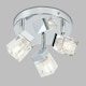 image 3 of ValueLights Ritz Ice Cube Polished Chrome IP44 Bathroom 3 Way Spotlight Flush Ceiling Light