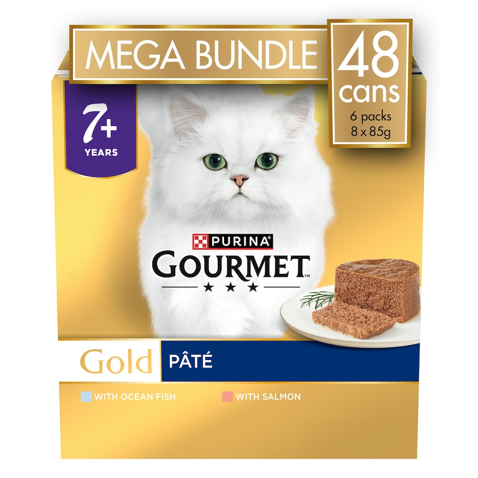 Gourmet Gold Senior 7+ Pate Fish Wet Cat Food 48X85G (Pack Of 6)