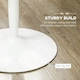 image 5 of HOMCOM Round Dining Table with Steel Base, Non-slip Pad White