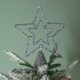 image 3 of 28cm Battery Powered Silver Christmas Star Tree Topper with Blue Multi-Action LEDs