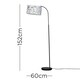 image 2 of ValueLights Designer Style Black Curved Stem Floor Lamp With White Artistic Portrait Design Shade With 6w LED GLS Bulb Warm White