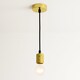 image 2 of CGC Sydney II Gold Knurled Two-Band 1.5m Adjustable E27 Ceiling Pendant with Matching Ceiling Rose | Gold | Gold | Ceiling rose diameter: 10 cm, depth: 2 cm, Pendant: diameter 4.5 cm, height 7.5 cm, Total height 1.5m adjustable