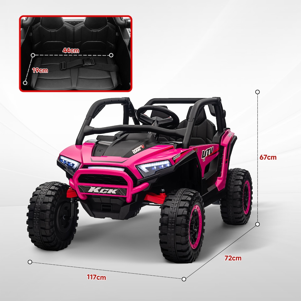 image 1 of AIYAPLAY 2 Seater 24V 7AH Ride on Truck w/ Spring Suspension, Pink