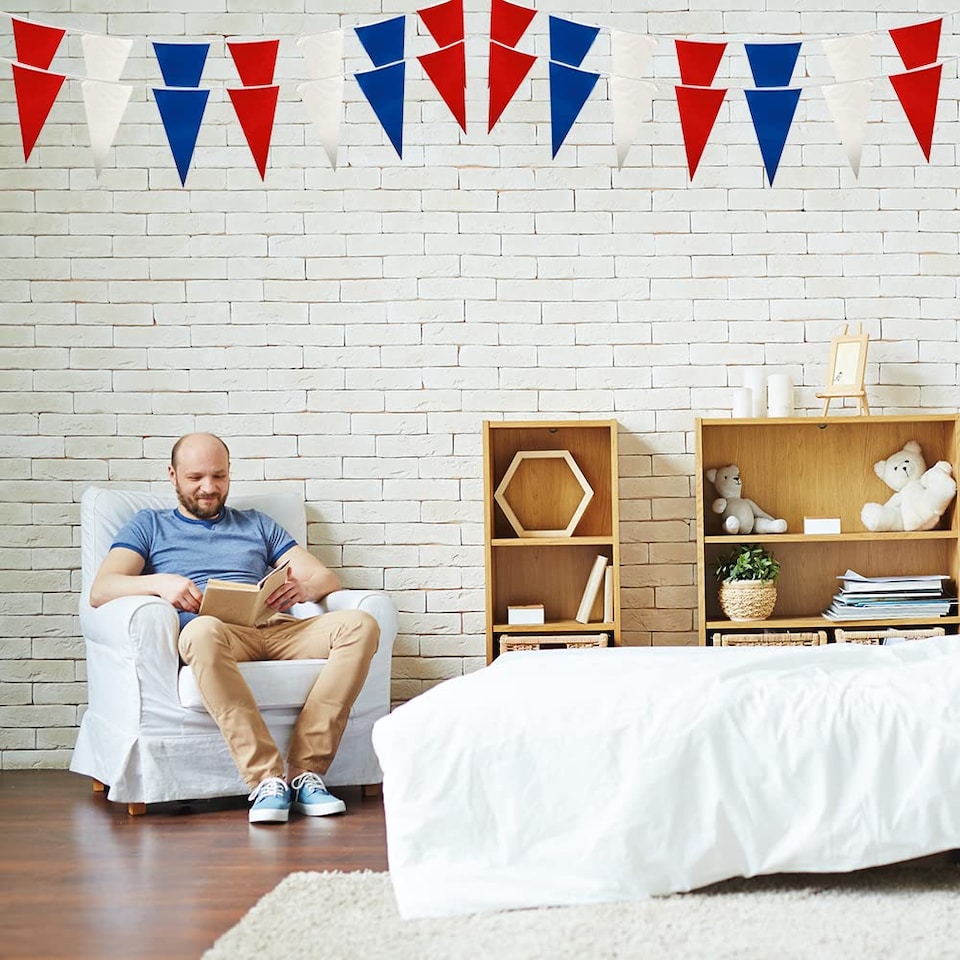 image 1 of Red White and Blue 7m Party Bunting