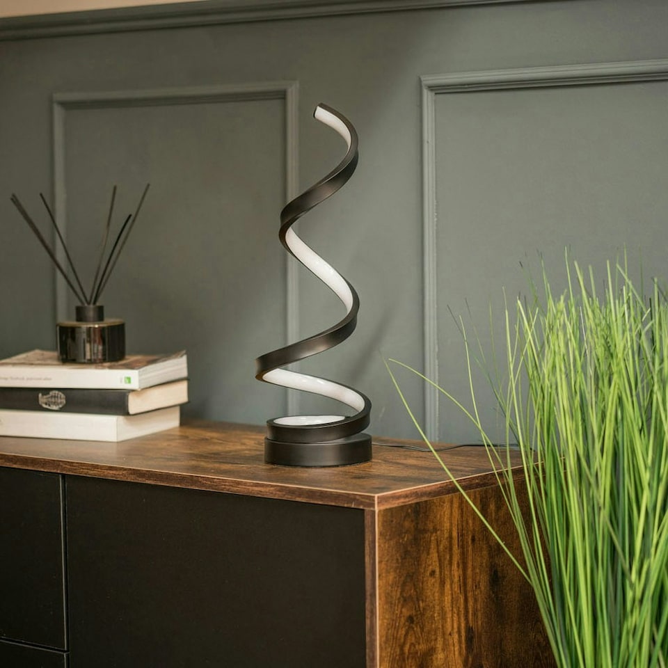 image 1 of ValueLights Infinity Black Single Twist Integrated LED Table Lamp