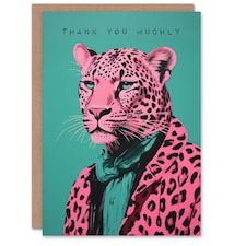 Pink Fashion Leopard Thank You Card