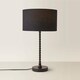 image 4 of ValueLights Maeve Black Fabric Drum Lamp Shade Matte Black Bobbin Bobble Table Lamp | Black