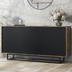 image 5 of Sideboard 160cm Industrial Oak & Black Matt – 3 Door Storage Cabinet with Metal Legs Bronze | Black
