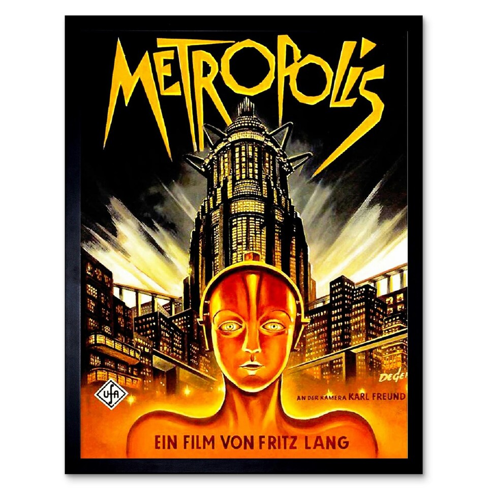 image 1 of Vintage Film Movie Metropolis 1927 Sci Fi Future Framed Wall Art Print