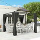 image 8 of Outsunny 3 x 3(m) Pergola with Retractable Roof and Curtains, Charcoal Grey