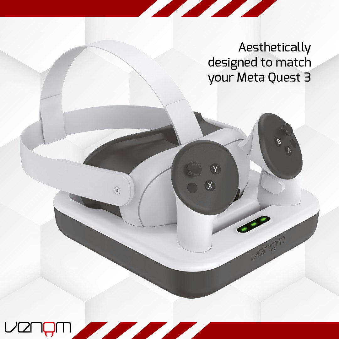 Venom Charging Dock and Rechargeable Battery Packs for Meta Quest