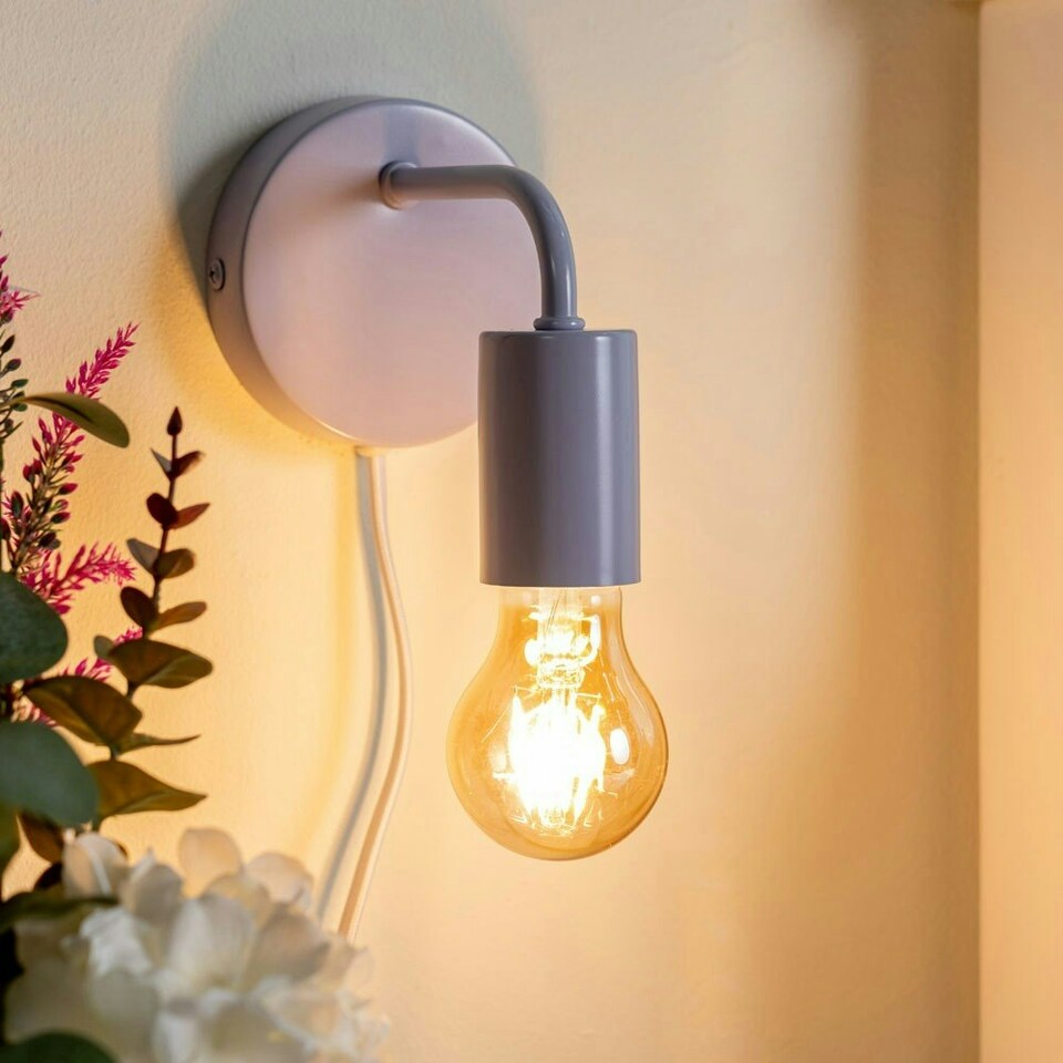 image 1 of ValueLights Jordy Plug in Colour Pop Lilac Easy Fit Wall Light - Bulb Included