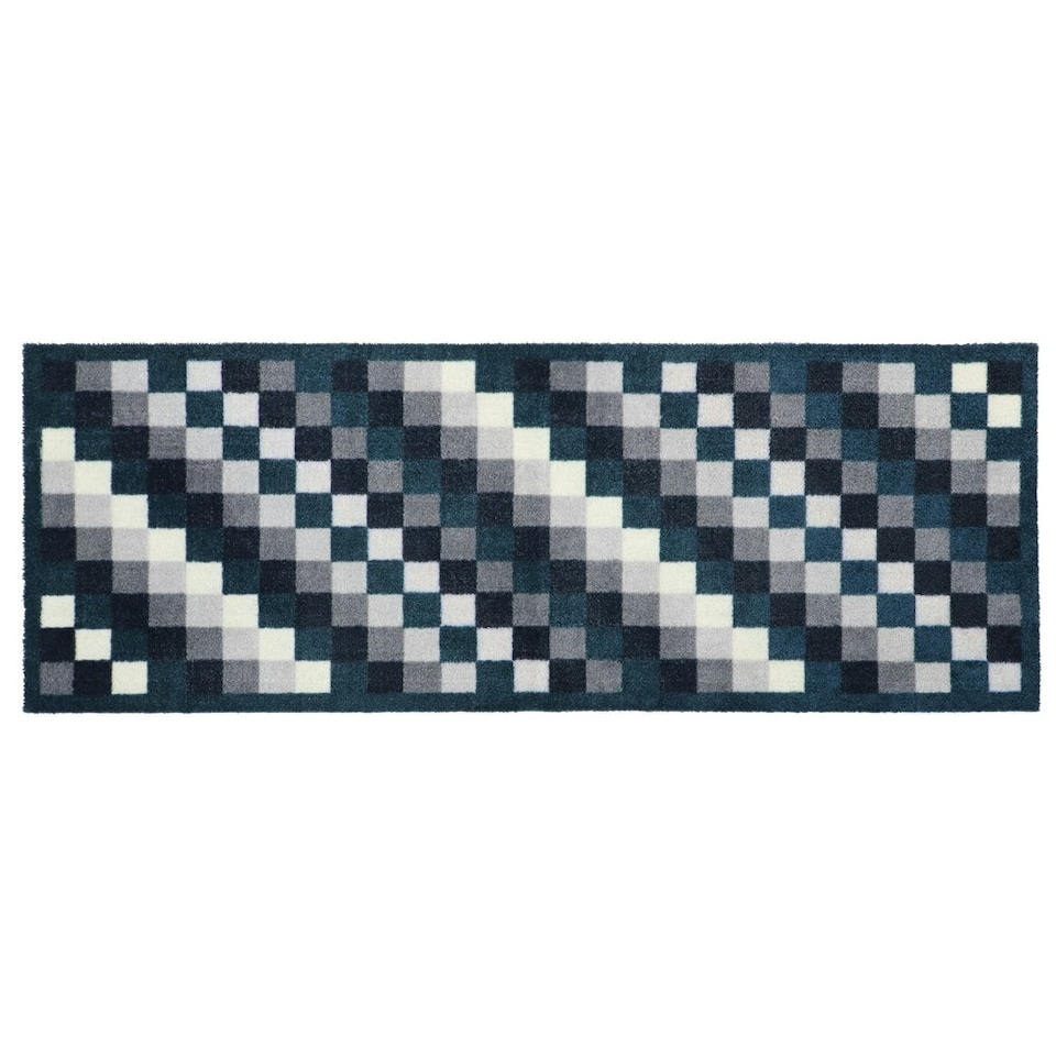 image 1 of JVL Mega Machine Washable Doormat and Runner Set, Pixels