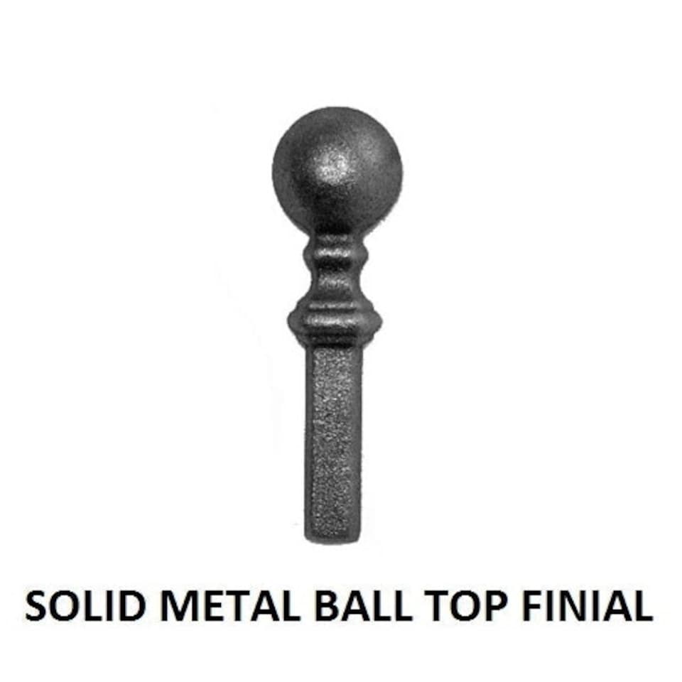 image 1 of Manor-Weston Low Ball Top Single Gate - Solid Steel - Fits Gap of 955 mm x 1041 mm High - Electro Galvanised/Black Powder Coated Black