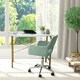 image 2 of Teamson Home 40in Home Office Computer Desk with Metal Base, Faux Marble Brass