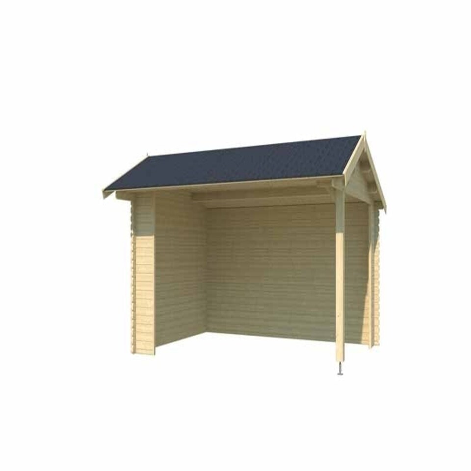 image 1 of San Diego-Log Cabin, Wooden Garden Room, Timber Summerhouse, Home Office - L389 x W465 x H273.6 cm Brown
