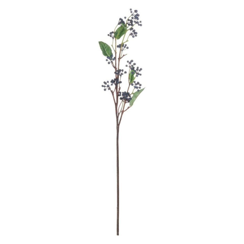 image 1 of Hill Interiors Artificial Faux Viburnum Berry Spray - Blue/Green/Brown - 80cm