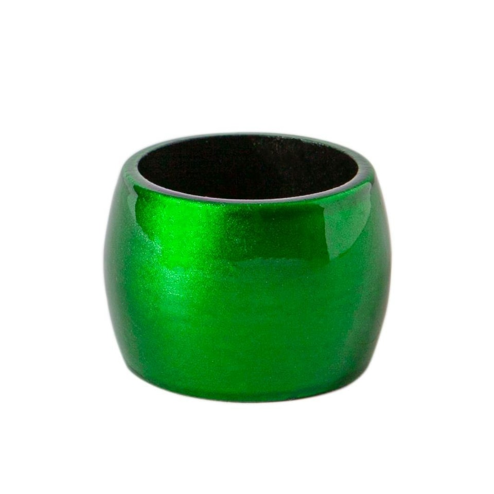 image 1 of Argon Tableware Metallic Napkin Rings - 4.5cm - Green - Pack of 6 Green
