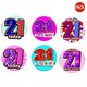 image 1 of Simon Elvin Various Ages (1-17) Small Badges (Pack Of 6) - Multicoloured - 5