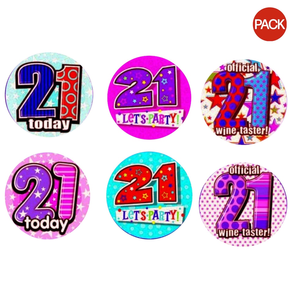 image 1 of Simon Elvin Various Ages (1-17) Small Badges (Pack Of 6) - Multicoloured - 5