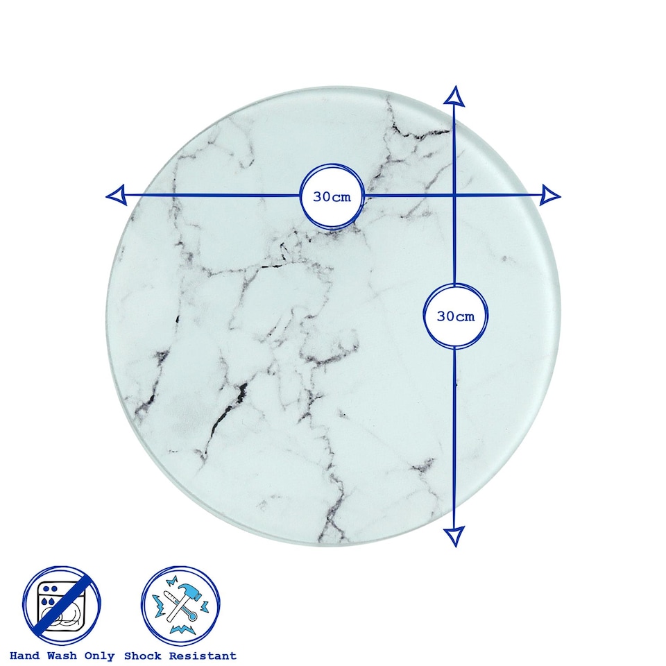 image 1 of Harbour Housewares Round Glass Chopping Board - 30cm - Grey | Grey | Grey