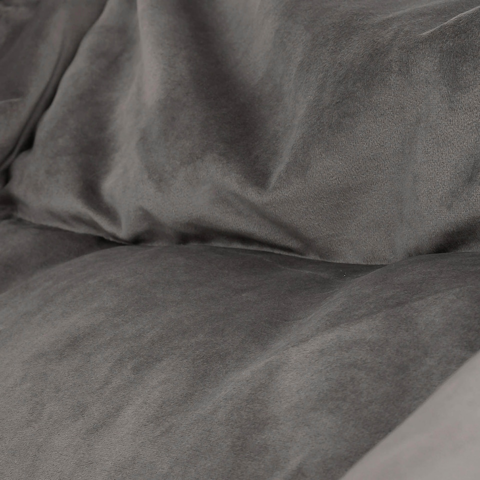image 1 of Natalia Velvet Adults Bean Bag Armchair, Ready Filled Large Beanbag Grey | Grey | Charcoal Grey | XL | 1