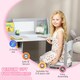 image 5 of HOMCOM Kids Table and Chair Set 2 PCs Table and Chair Set w/ Whiteboard Grey