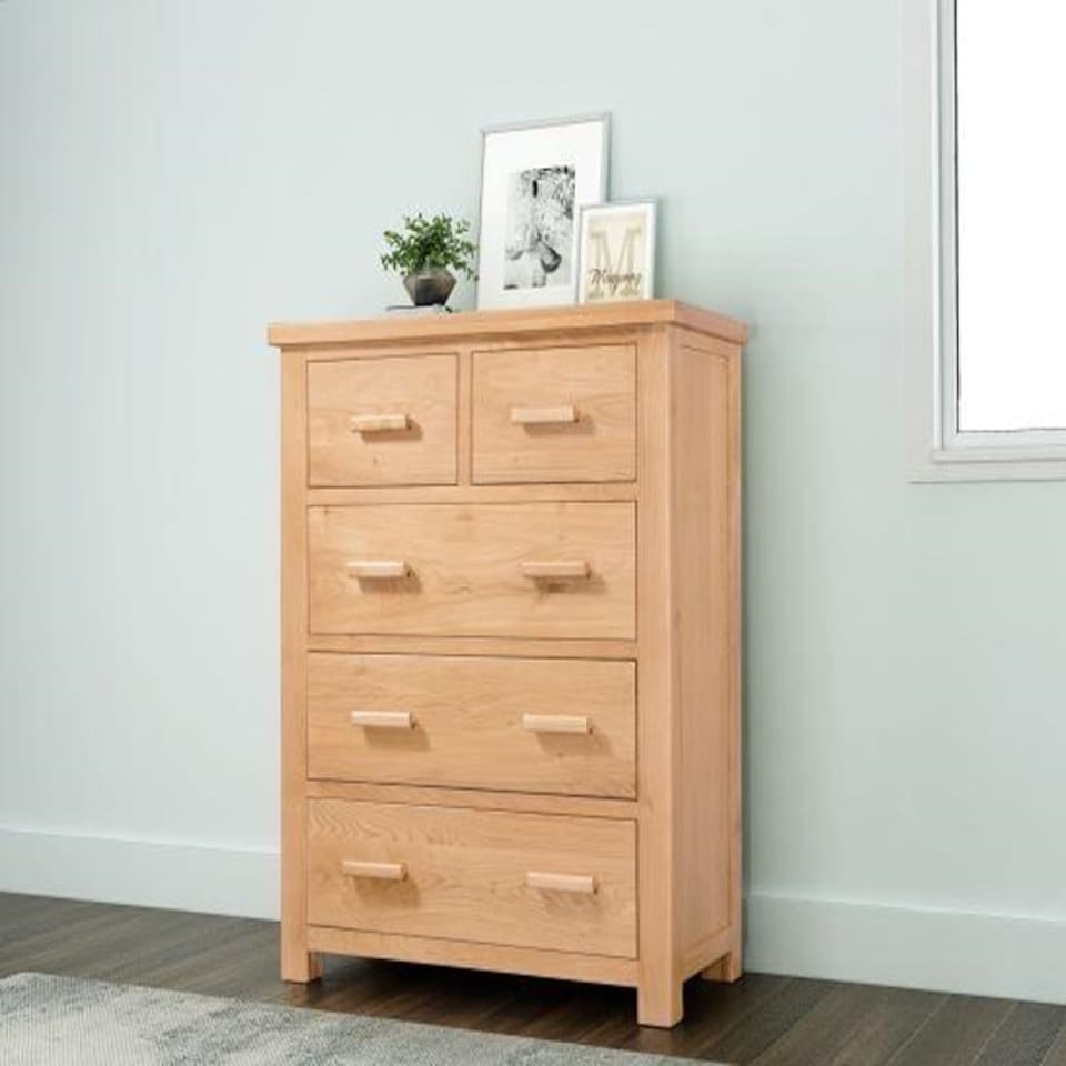 image 1 of Sienna 2 Over 3 Chest of Drawers - D47 x W95 x H120 cm - Oak