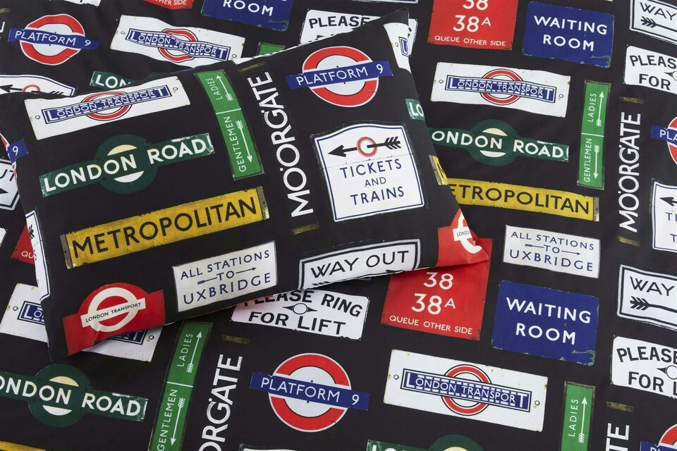 image 1 of TFL London Signs Duvet Cover Set Bedding - King