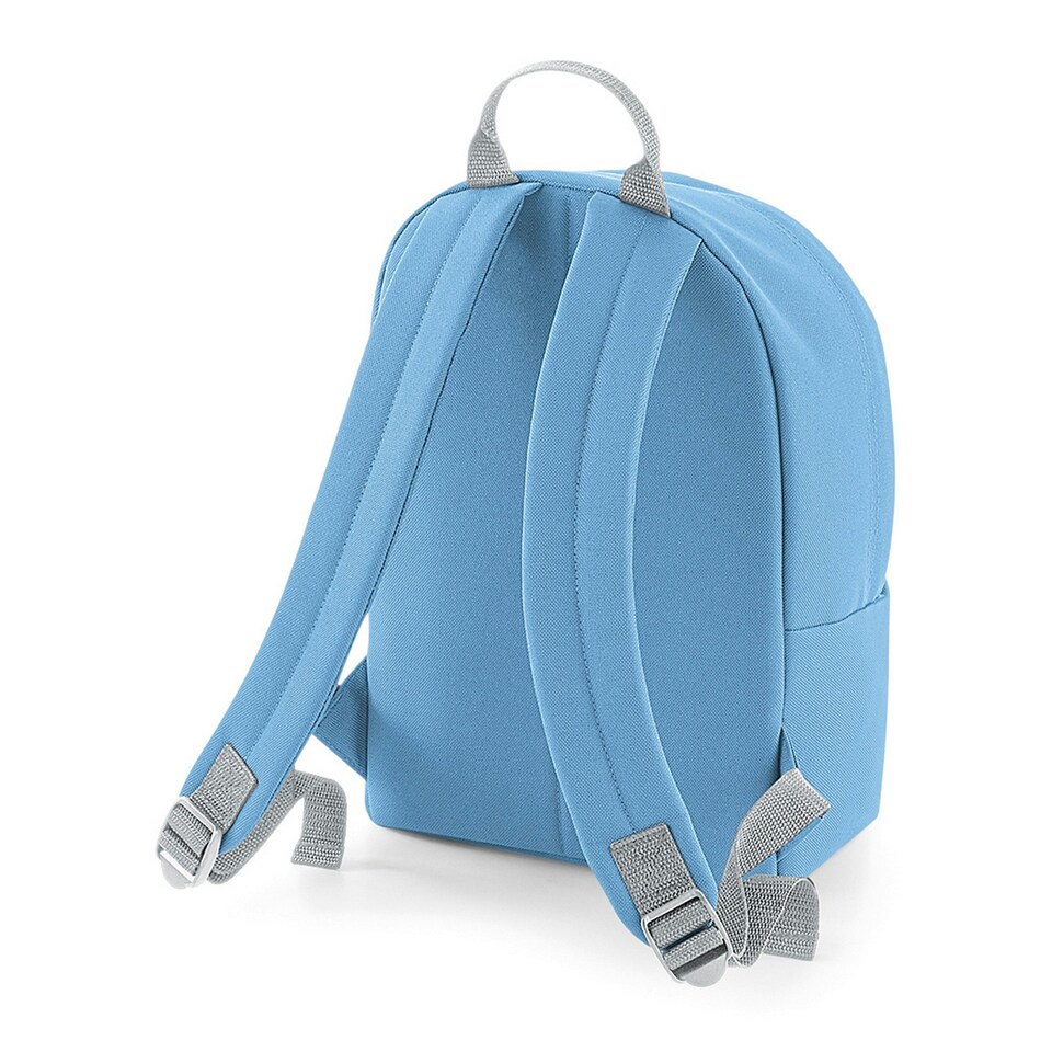 image 1 of BagBase Mini Fashion Backpack - Sky Blue/Light Grey - One Size