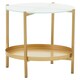 image 3 of Pali Two Tier Glass And Iron Side Table Gold