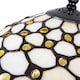image 5 of Traditional Stained Glass 12in Tiffany Lamp with Amber Beads | Orange | Amber | 1