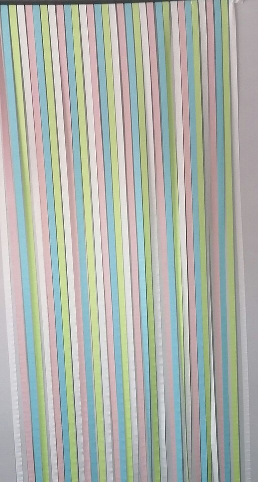 image 1 of Slat type Door Curtain,Bug Blind,Fly Blind,Strip Blind-PASTEL MULTI COLOUR - 80cm wide x 200cm drop Multi | Pastel