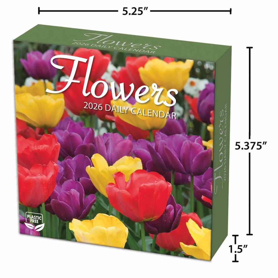 image 1 of Flowers Desk Calendar 2026, Desk Calendars, Day To View, Lifestyle, Gift