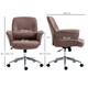 image 7 of Vinsetto Home Office Chair Microfibre Swivel Chair for Home Study, Red