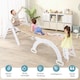 image 6 of COSTWAY 3-In-1 Kids Climbing Triangle Set Wooden Triangle Climber Set-White