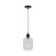 image 1 of Batley - Clear Ribbed Glass with Black Pendant Fitting Black | Clear