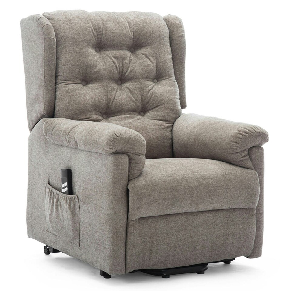 image 1 of Barnsley Fabric Electric Dual Motor Rise Recliner Mobility Armchair (Brown)
