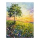 image 3 of Tree Wildflower Meadow At Sunrise Oil Living Room Black Framed Wall Art Print A4